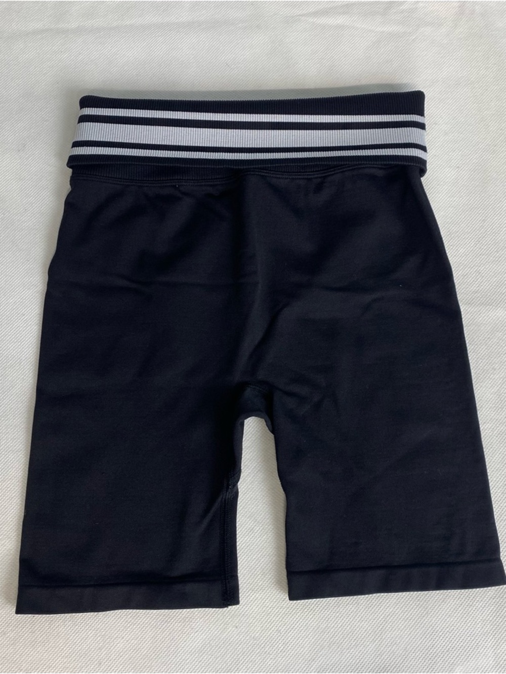 Victoria's Secret PINK Flip It Bike Shorts XS Black High Waist Striped Waistband